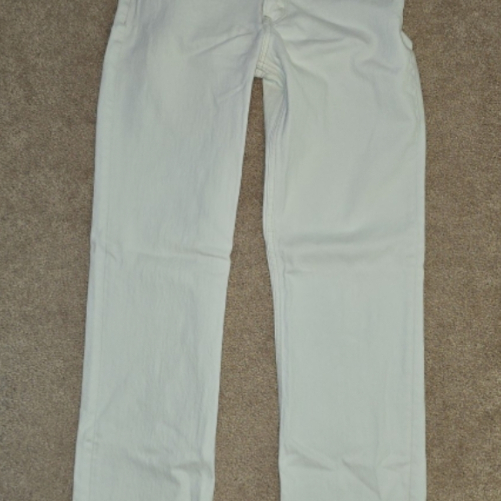 Abercrombie & Fitch Low Rise 90s Straight Cream Ivory Denim Jeans